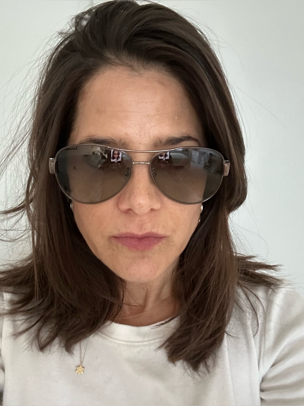 Coach Women's Aviator Sunglasses — Brown Gradient Lenses, Silver Frame